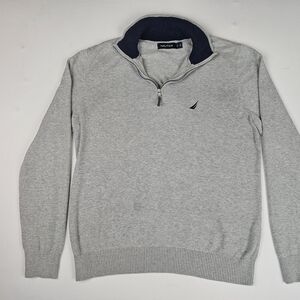 Nautica Men's Gray Half-Zip Sweater